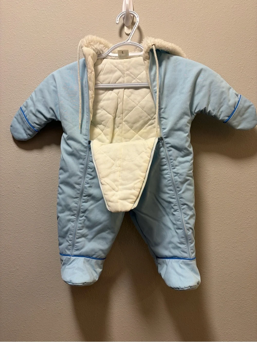Vintage 80s JCPenney Toddletime Blue Teddy Bear Snowsuit - 6M (14-18 lbs)